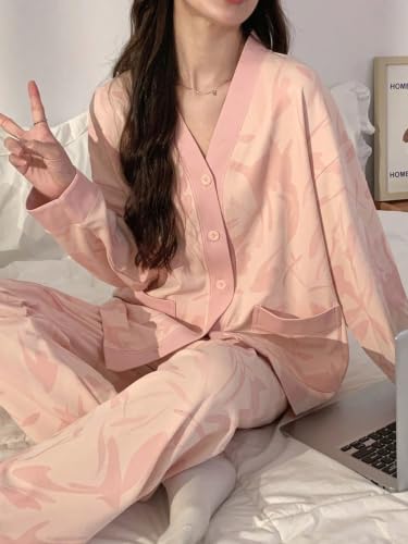 Image of LITZO Womens Korean Night Dress || Pyjama Set ||Korean Nightsuit || Women Nightwear ||Round Neck Half Sleeve Nightsuit || Loungewear || Everyday Nightdress (L-228-233)