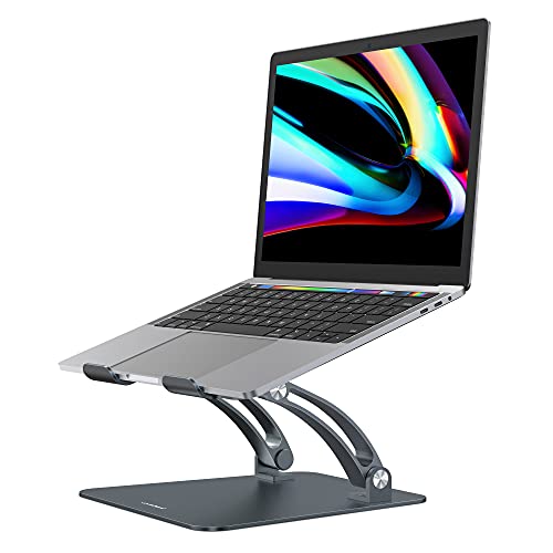mbeat Stage S6 Adjustable Elevated Laptop and MacBook Ergonomic Stand, Laptop Riser and Workstation in Space Grey Aluminium Design, Supports up to 17" inch Laptop