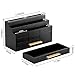 dreampossible Black Wood Desk Organizer and Accessories with Drawer, Bill Mail Organizer and File Mail Holder for Office Supplies, Rustic Desk Accessories & Workspace Organizers for Desk Organization