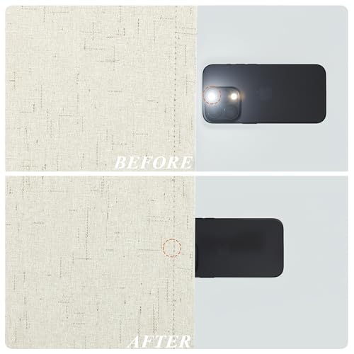 Image of 100% Blackout Linen Textured Curtains for Bedroom Full Light Blocking Room Darkening Bronze Grommet Window Drapes Thermal Insulated Energy Efficient Home Decor 52x72 Natural (2 Panels)