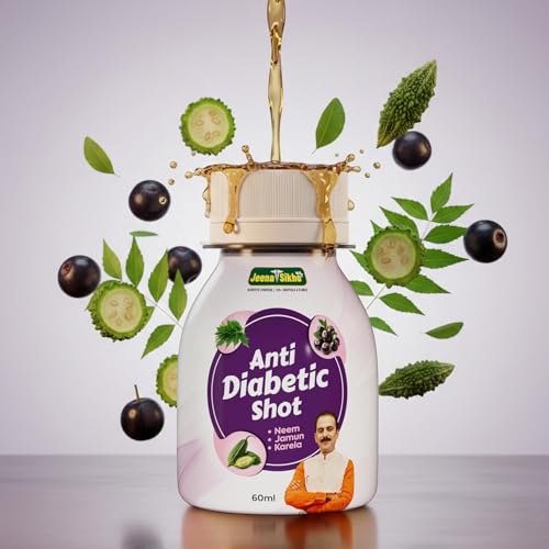 Image of Jeena Sikho Anti Diabetic Shot | Ayurvedic Formula with Neem, Jamun & Karela | For Blood Sugar Management & Metabolic Wellness, 9 Shot (60 ml each), Pack of 2