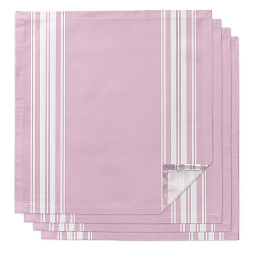 Servilletas de Tela Set x4 Rayas Rosas 20x20 pulg miniatura 1