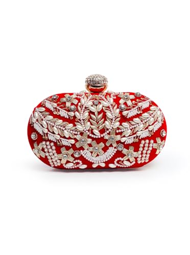 Image of THE TAN CLAN Elizah Zarozi Hand Embroidered Clutches for women Purses Luxury Evening Handbags for ladies