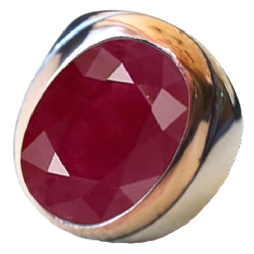 Ruby Corundum Men's Ring, Pure 925 Sterling Silver Ring, Spiritual Gemstone Ring, Exclusive Ring, Cocktail Ring, Heavy Men's Ring, Gift For Fathers Day, Handmade Jewelry, Adorable Ring, Two Tone Ring
