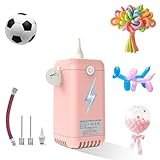 Balloon Pump Electric Air Pump for Balloons Ball Pump for Sports Balls Battery Balloon Inflator Pump Electric for Party/Wedding/Birthday Decorations （110v Pink）