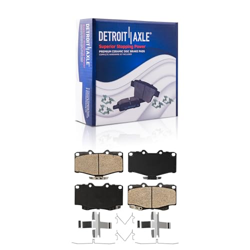 Image of Detroit Axle - Front Brake Kit for Toyota 1995-2002 4Runner, 1995-2004 | Tacoma, Drilled & Slotted Brake Rotors Ceramic Brake Pads 1996 1997 1998 1999 2000 2001 Replacement