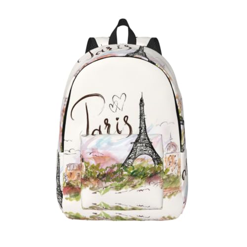 Mochila de lona para universidad y viajes urbanos CHAbu París