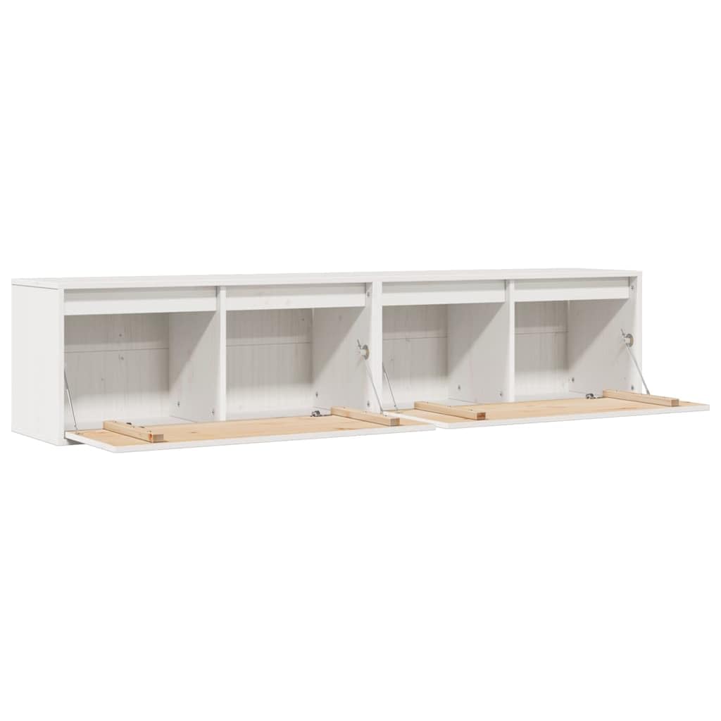 Set di 2 mensole da parete, 80 x 30 x 35 cm, in legno di pino massiccio, salvaspazio, organizer per soggiorno, cucina, camera da letto, cameretta dei bambini, corridoio, ufficio