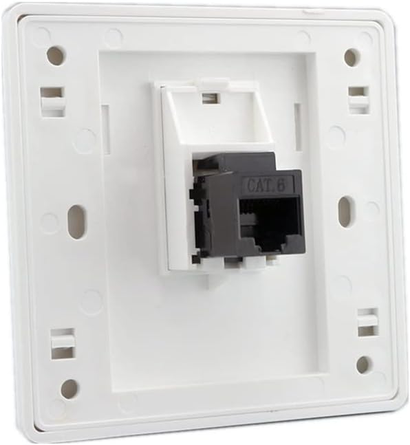 CAT6 Gigabit Network Socket, 86x86mm Ethernet RJ45 LAN Cable Faceplate Networking Port Dual-Pass Socket Box for Ethernet Cable Installation Female To Female Internet Outlet (LAN x 1)