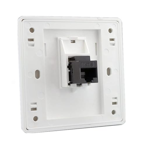BeisDirect CAT6 Gigabit Network Socket, 86x86mm Ethernet RJ45 LAN Cable Faceplate Networking Port Dual-Pass Socket Box for Ethernet Cable Installation Female To Female Internet Outlet (LAN x 1)