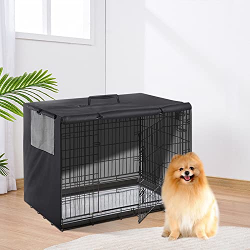 Dog Crate Cover 42 inches, Durable Kennel Cover with Double Door Universal Fit for 42 inches Wire Dog Cage, Black - Image 6
