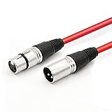 DREMAKE 33FT XLR to Speaker Cable Extreme Low Noise Snake Patch Cord XLR Cable 3Pin XLR Male to XLR Female Balanced Cable for Microphone, Live Sound & Performance, Stage, Karaoke, DJ, Pro - Red