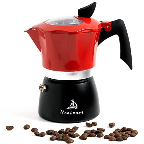 NEALMART Stovetop Espresso Maker, Red Premium...
