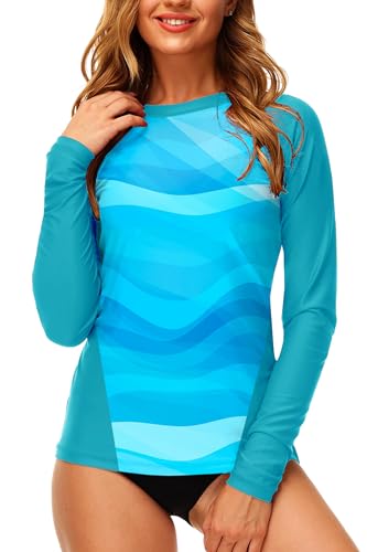 Catálogo para Comprar On-line Ropa de Ropa de natación con protección solar para Mujer los mejores 10. 49 AOBUTE Camiseta De Natación Ligera De Manga Larga para Mujer con Protección contra Erupciones Y Factor De Protección Solar UPF 50+ (Talla L)