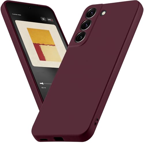Image of BEZ Phone Case for Samsung S22 Case, Slim Soft TPU Silicone Cover Compatible with Samsung Galaxy S22, Protective Shockproof Anti-Scratch, Dark Red