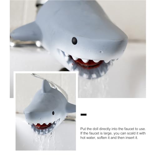 Image of Whale Faucet Cover Childrens Faucet Extender Bath Spout Cover Cute Shark Spout Sink Handle Extender for Toddlers Kids Baby Safe and Fun Hand-Washing Solution