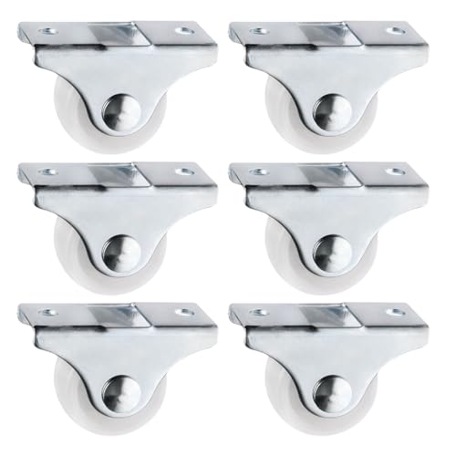 WeddHuis 6pcs Ruedas para muebles pequeños, mini ruedas para muebles, capacidad de carga de hasta 20 kg, adecuadas para cajas de herramientas, muebles, carros