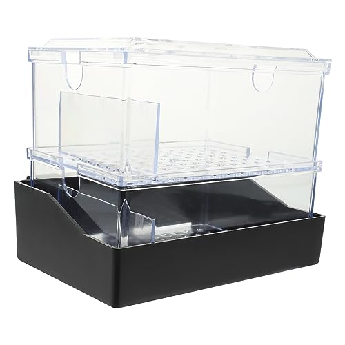 iplusmile 水槽ドリップボックス インキュベータ 空気 水族館ヒーター 蓋 再利用可能なカメタンクフィルター 水槽フィルター フィルターケース プラスチック Transparent
