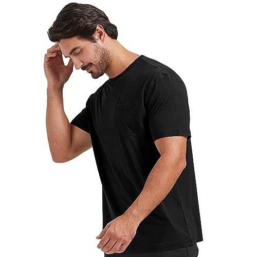 netdraw men39s ultra soft bamboo viscose pocket t-shirt classic fit lightweight cooling short sleeve casual basic shirt