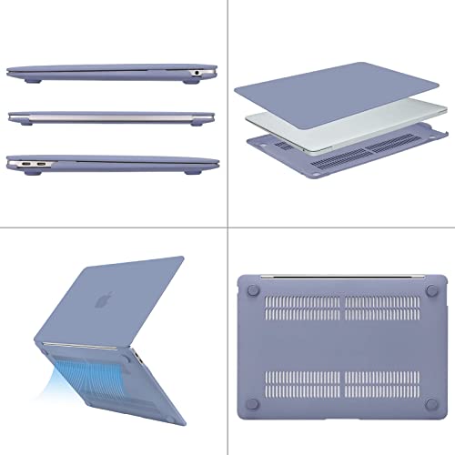 Image of MOSISO Compatible with MacBook Air 13 inch Case 2022 2021 2020 2019 2018 Release A2337 M1 A2179 A1932 Touch ID, Plastic Hard Shell Cover Compatible with MacBook Air 13.3 inch Case, Lavender Gray