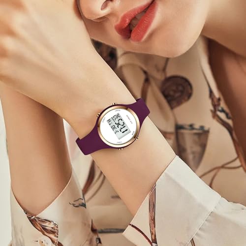 Image of XCZAP Outdoor Sport Watches Alarm Clock 5Bar Waterproof LED Digital Watch (Purple Red-2)