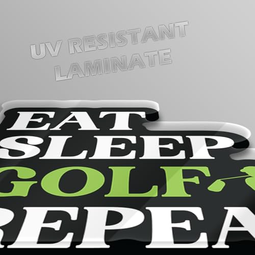 Image of Funny Golf Stickers - 5 Inch Waterproof Vinyl Decals - Choose from 10 Humorous Designs - Perfect for Cars, Golf Carts, Laptops, Windows, Bumpers & More (Eat Sleep Golf)