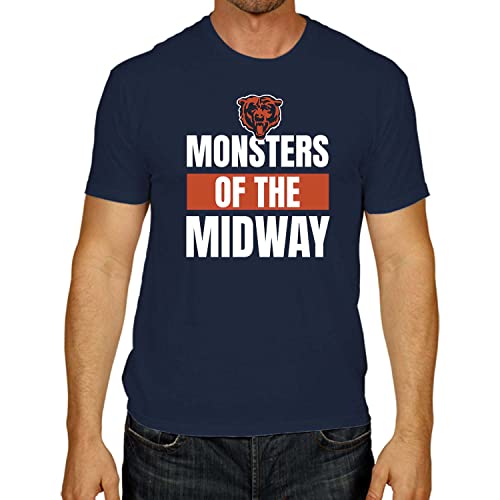 NFL Adult Team Slogan Short Sleeve Lightweight T Shirt, Team Apparel Tee, NFL Gear for Men and Women (Chicago Bears - Blue, Adult X-Large)