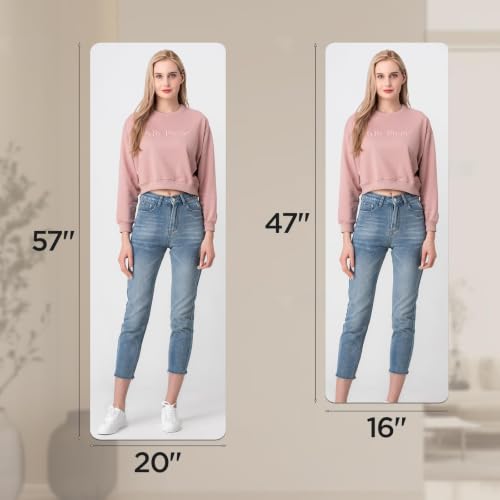 Image of iCAGY Acrylic Full Body Self-Adhesive Shatterproof Mirror | Ultra-Thin, Lightweight, Frameless, Easy Install, Wall Mirror for Home Gym, Bedroom, Closet Door, Rectangle, 18 inchx 48 inch, 1PCS