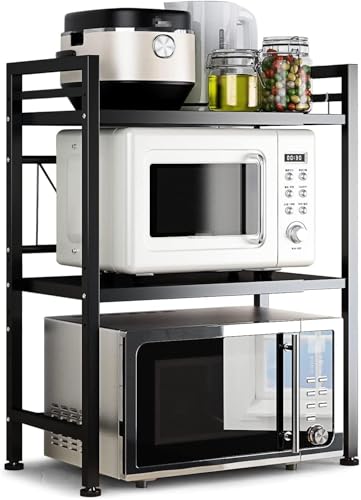 DOLALIKE Microwave Oven Rack, Expandable Microwave Stand Countertop Kitchen...