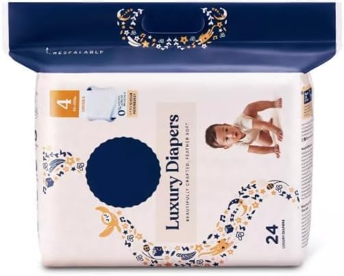 Image of Luxury Baby Diapers, Size - 4, 24 Count (Pack of 1)
