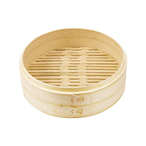 Sziqiqi Bamboo Steamer Replacement Steamer Basket Tray 10-in Plus 1 Reusable Steamer Liner for Multi-Tasking Cooking in Many Tiers Saving Cooking Time