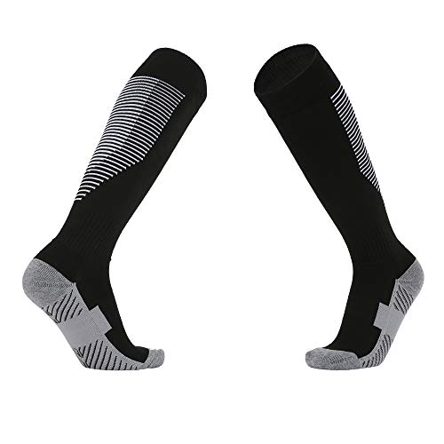 Vwu Unisex Knee High Double Stripes Athletic Soccer Football Tube Socks For Adults&Children (Stripes, Large) #TOP2