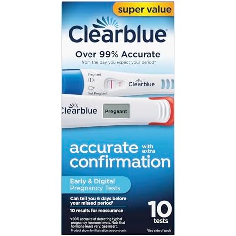 Clearblue Early Pregnancy Test Kit, at-Home Pregnancy Test Kit for Women, hCG Hormone Pregnancy Tests with Easy-to-Read Results, 10 Tests Cover