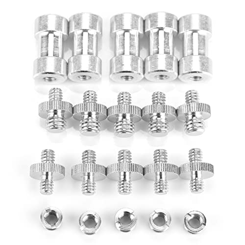 ACAGALA 20pcs 1/4 Inch 3/8 Inch Male Female Converter Threaded Adapter Screws Accessory