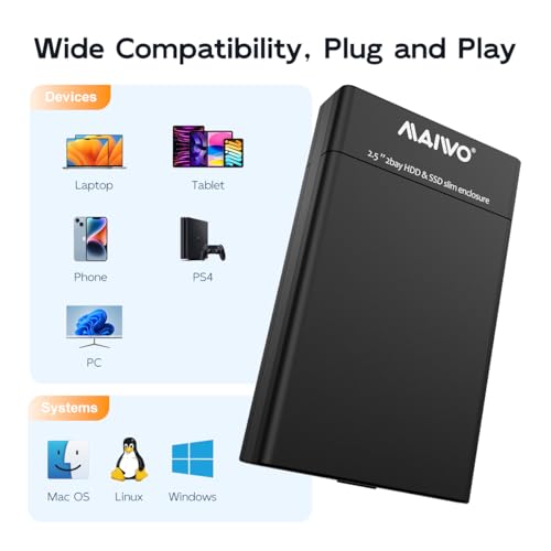 Caja externa para disco duro 2.5'' SATA doble bahía MAIWO miniatura 6
