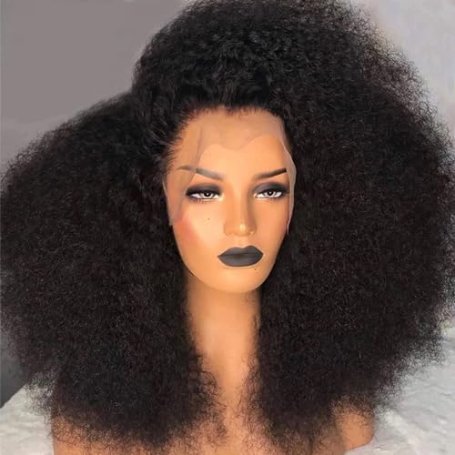 24 Inch Kinkycurly Wig Human Hair 13x4 Lace Front Wigs 180 Density Glueless Wigs Human Hair Pre Plucked Brazilian Kinky Straight Wig Lace Frontal Wigs for Black Women Virgin Human Hair - Image 5