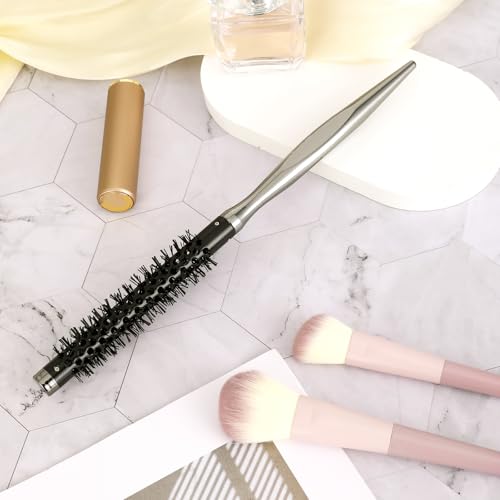 Small Round Hair Brush, 1 Inch Quiff Roller Brush for Blow Drying Portable Travel Curling Hairbrush for Women Hair Styling - Image 2