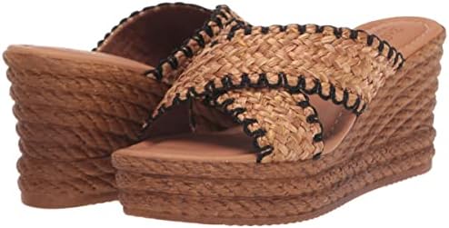 Bella Vita Made in Italy Women's Geo-Italy Wedge Sandal, Dark Natural, 8.5 X-Wide | Image 6
