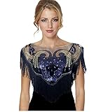 Dieser leichte Wickel aus Chiffon mit blinkenden Zierperlen passt perfekt zu Ihrem Flapper-Outfit aus den 1920er Jahren und ist auch für alle anderen Arten von Kleidern, Pullovern, Hemden usw. geeignet.