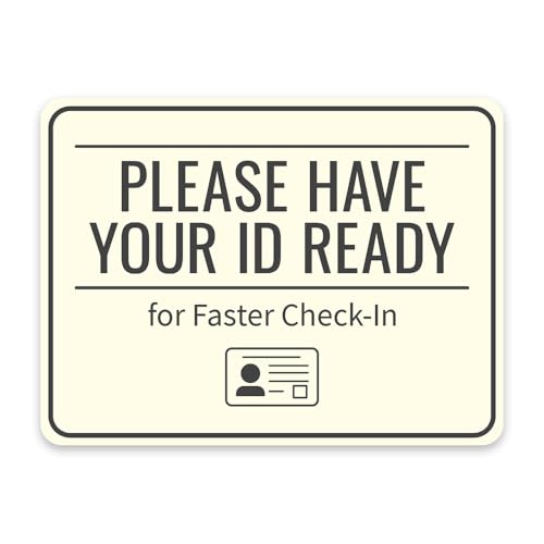 Classic Framed Plus Please Have Your ID Ready for Faster Check-In Door or Wall Sign | Medical Facility Greeting & Reception - Large
