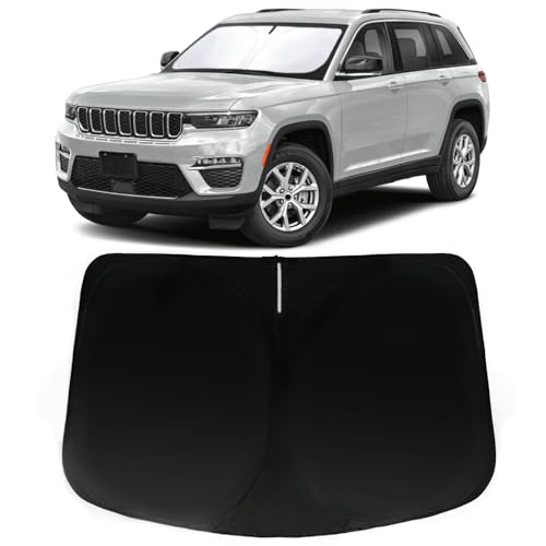 PAIMOHO Windshield Sun Shade for 2014-2023 Jeep Cherokee Trailhawk, Overland, Limited, Latitude...