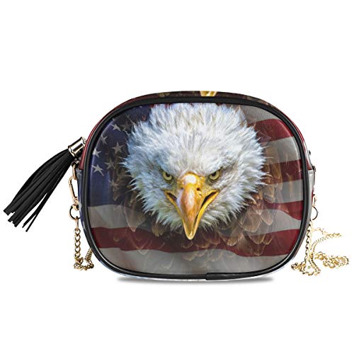 Preisvergleich Produktbild XiangHeFu Amerikanische Flagge kahle Geldbörse Kartenhalter Handytasche Reisemünzenetui Brieftasche Große Kapazität