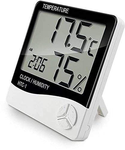 SVE Super HTC-1 Digital Temperature Humidity Time Display Meter with Alarm Clock, Wall Mount Or Table Top, with Inbuilt Sensor