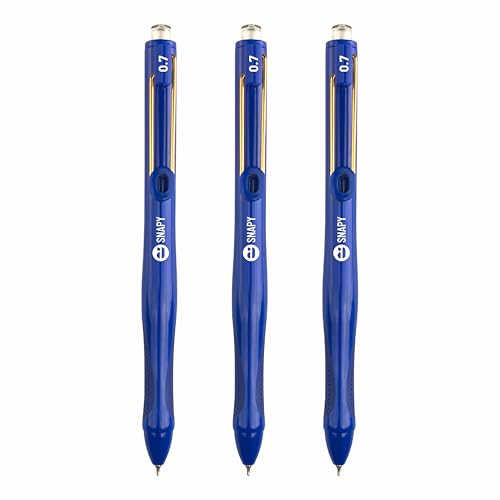 Image of Anupam Snapy Roller Gel Pen 0.7 mm, Waterproof Smooth Quick-Dry Dark Ink, Comfortable Grip Exam & Office Pen, Refillable (Blue Body BlueInk, Pack of 3)