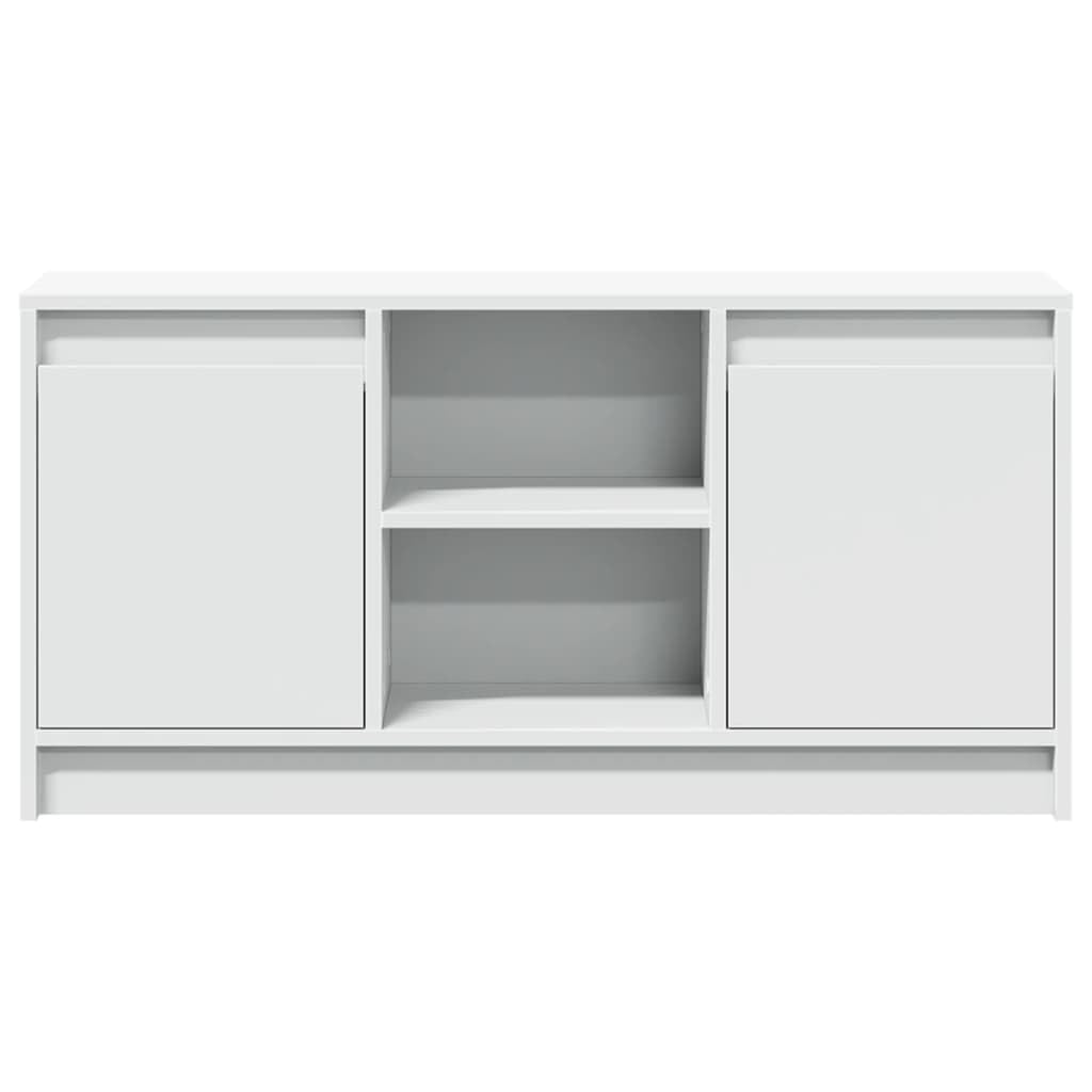 vidaXL Mobile Porta TV con LED Bianco 100x34x50 cm in Truciolato, Mobile TV con luci LED, credenza TV, Mobile dispositivi multimediali, Supporto TV