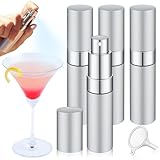 Willinglong 4 Pcs Cocktail Martini Atomizer with Funnel 15 ml Bitters Spray Bottle Alcohol Atomizer Sprayer Glass Canister with Aluminum Case for Vermouth Martini Cocktails