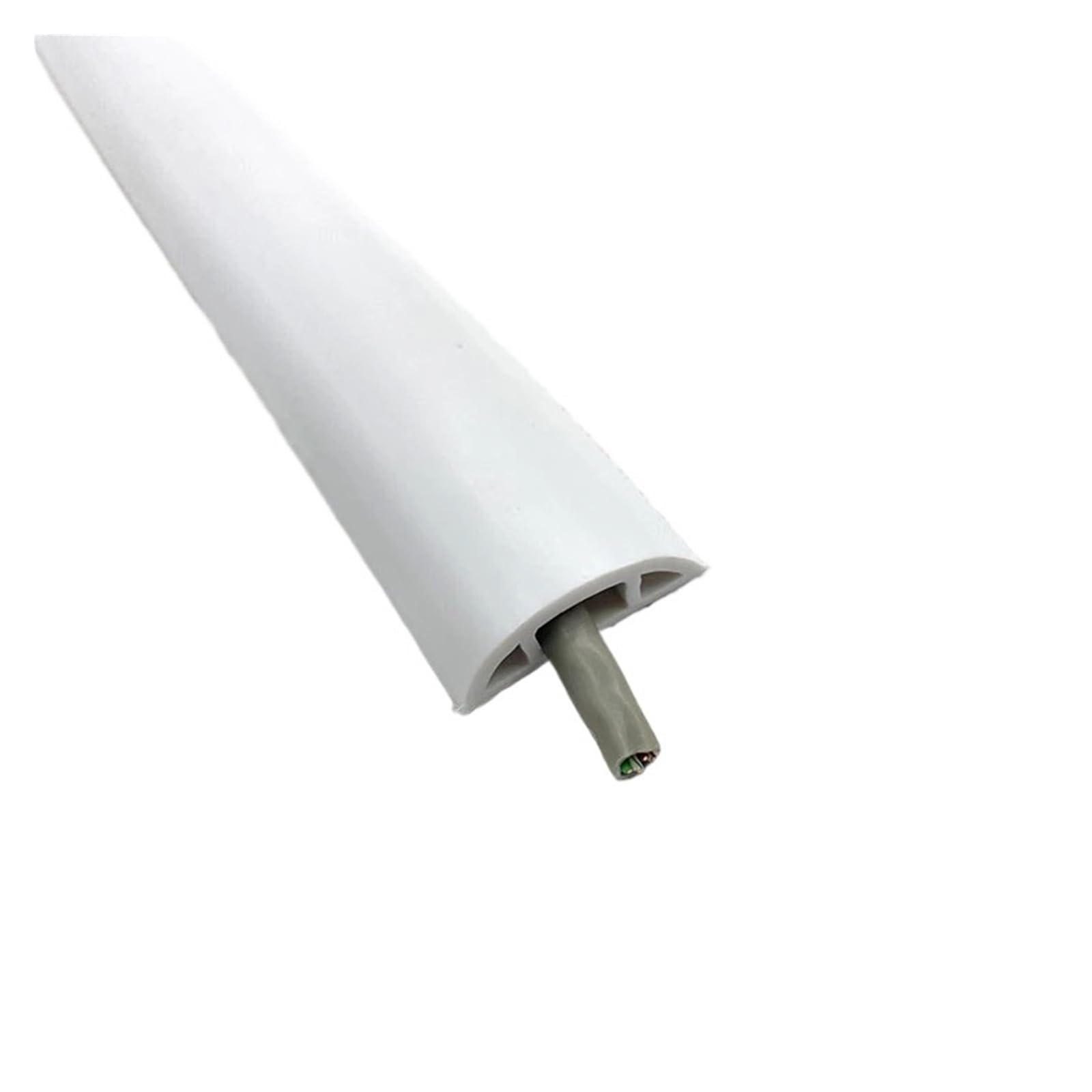 pasacables Suelo Cubierta de Cable Suelo, Protector PVC, alimentación Autoadhesivo, extensión eléctrico, Ranura for conducto, gestión for el hogar(30mm Wide White)
