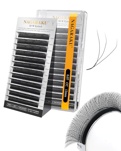 NAGARAKU W Eyelash Extension 3D Volume Premade Fan 0.07mm D curl 8-15mm mix Faux Mink Matte Black Cluster Easy Fanning yy Eye Lashes