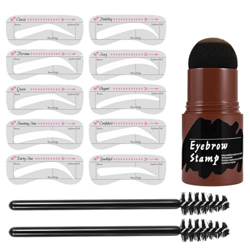 Eyebrow - Kit de plantillas para cejas (10 unidades, reutilizables, sellos de precisión para aplicación de maquillaje sin esfuerzo)