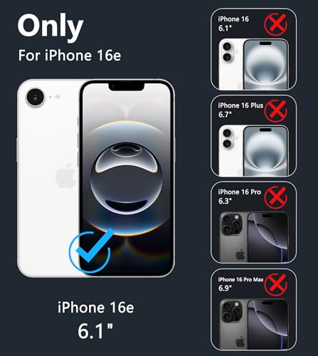 Image of FNTCASE for iPhone 17e & iPhone 16e Case Clear: Phone Cases Compatible with Magsafe Slim Anti Yellowing Military Grade Drop Protection Rugged Shockproof Protective Transparent Phone Cover (D-Black)